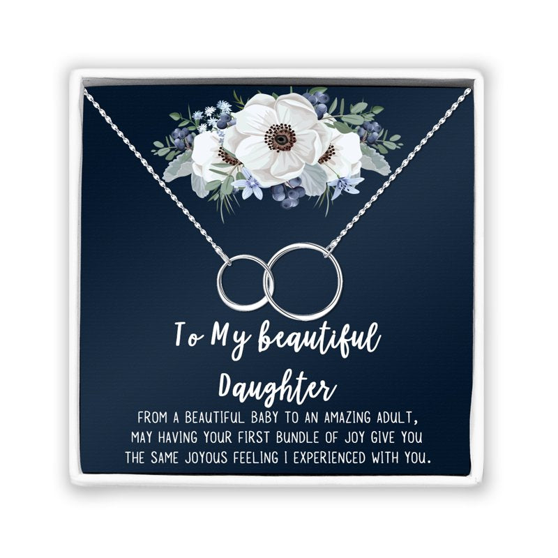 Mother Daughter Necklace Set with Gift Box - Infinity Pendant Jewelry for Women