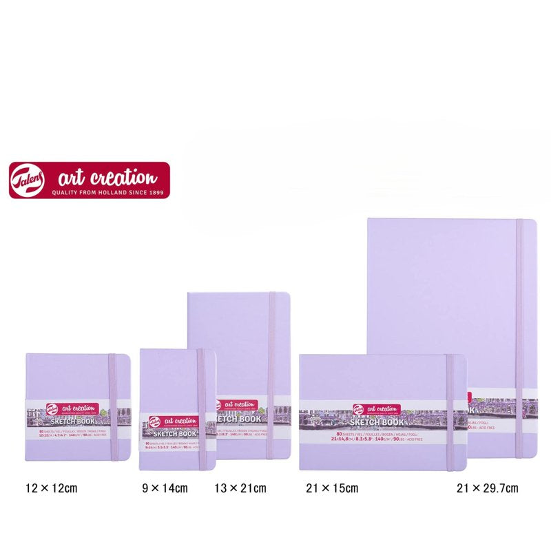 Drawing Sketchbook 4.7 x 4.7 Inches Pastel Violet Hardbound Art Notebook