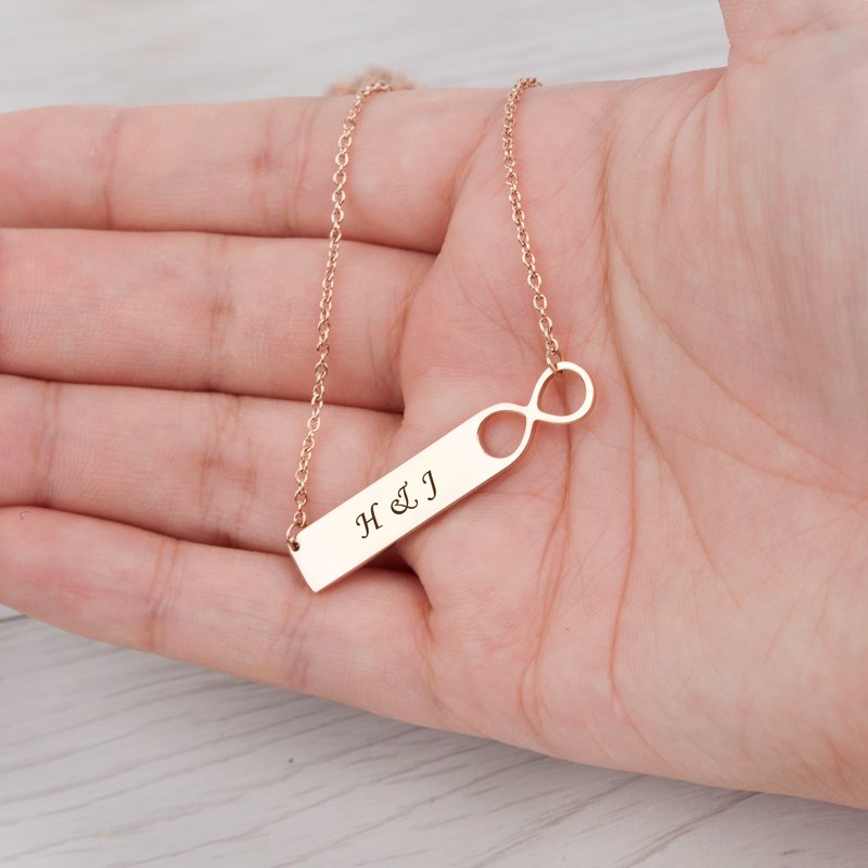 Personalized Infinity Name Necklace for Women - Rose Gold, Silver, Gold