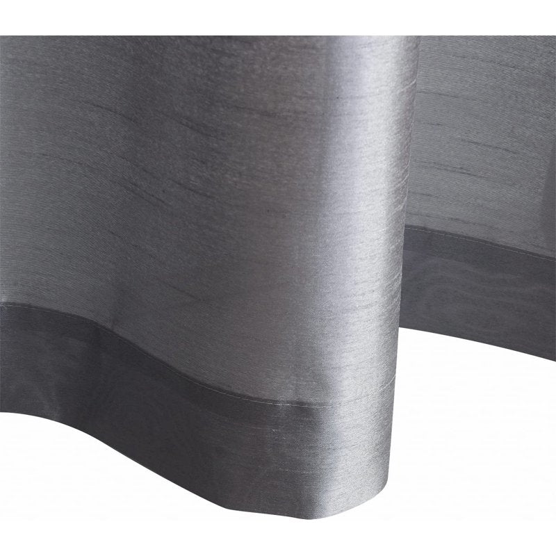 Faux Silk Light Filtering Curtain with Rod Pocket - Dark Grey 52x84 Inches