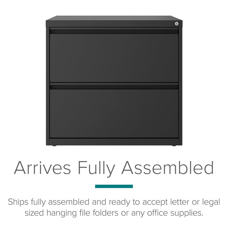 30-Inch Metal Lateral File Cabinet with 2 Drawers - Modern Office Storage
