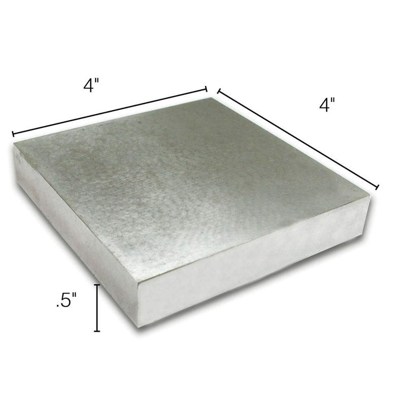 Jewelry Stamp Block - Solid Steel Anvil for Metalworking and Texturing - 4x4 Inches
