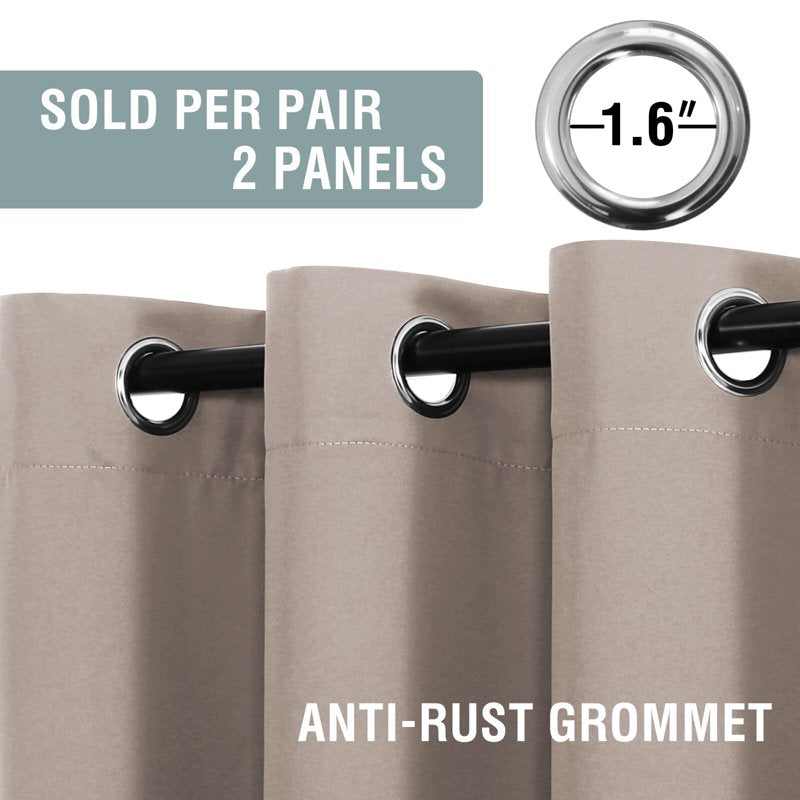 Blackout Grommet Curtains for Bedroom & Living Room - Thermal Insulated, 2 Panels