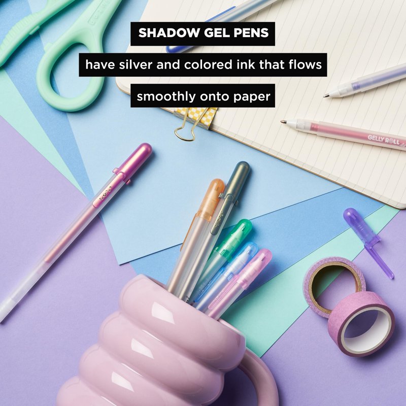 Silver Gel Pen Set - Bold Point Ink for Lettering, Drawing, Invitations - 5 Pack