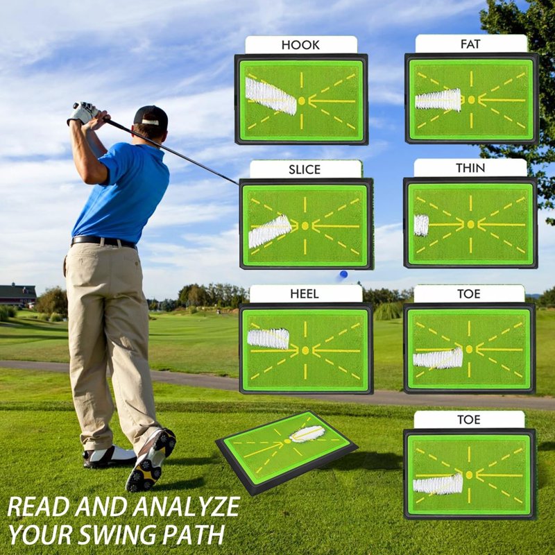 Golf Hitting Mat with Swing Path Feedback & Impact Detection - Indoor & Outdoor Practice Trainer