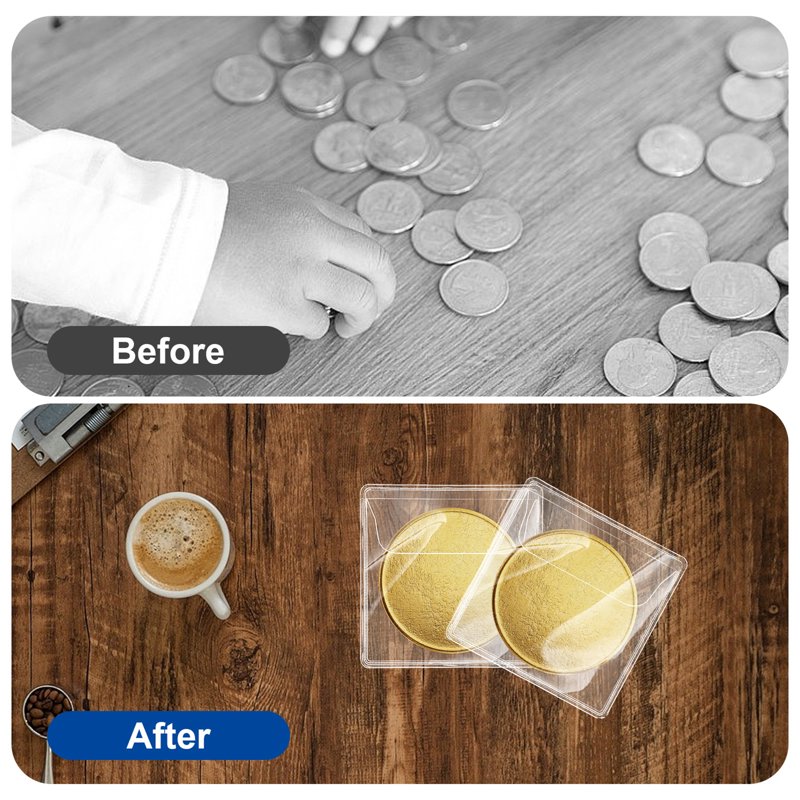 100 Pack Coin Sleeves - Clear PVC Protectors for Coins & Small Collectibles
