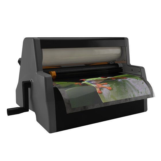 Cold Laminator for Office Use - Hand Crank, Environmentally Safe, 13-Inch Width
