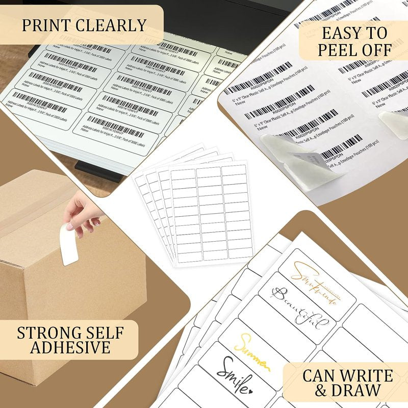 Shipping Address Labels Pack of 3000 for Laser & Inkjet Printers - Multiple Sizes & Counts