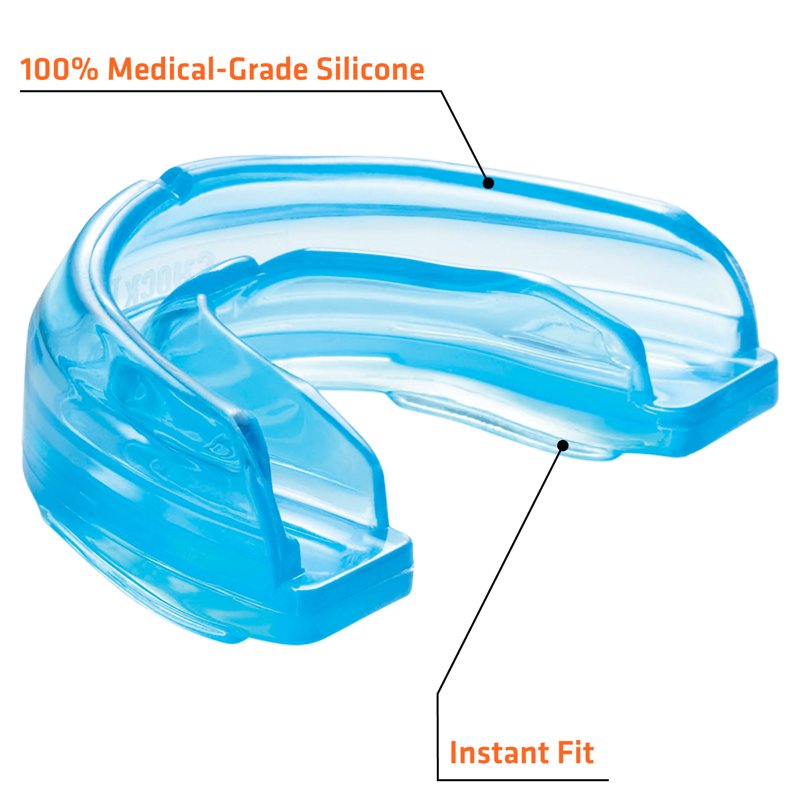 Athletic Braces Mouth Guard for Orthodontics - Instant Fit, Strapped or Strapless, Blue