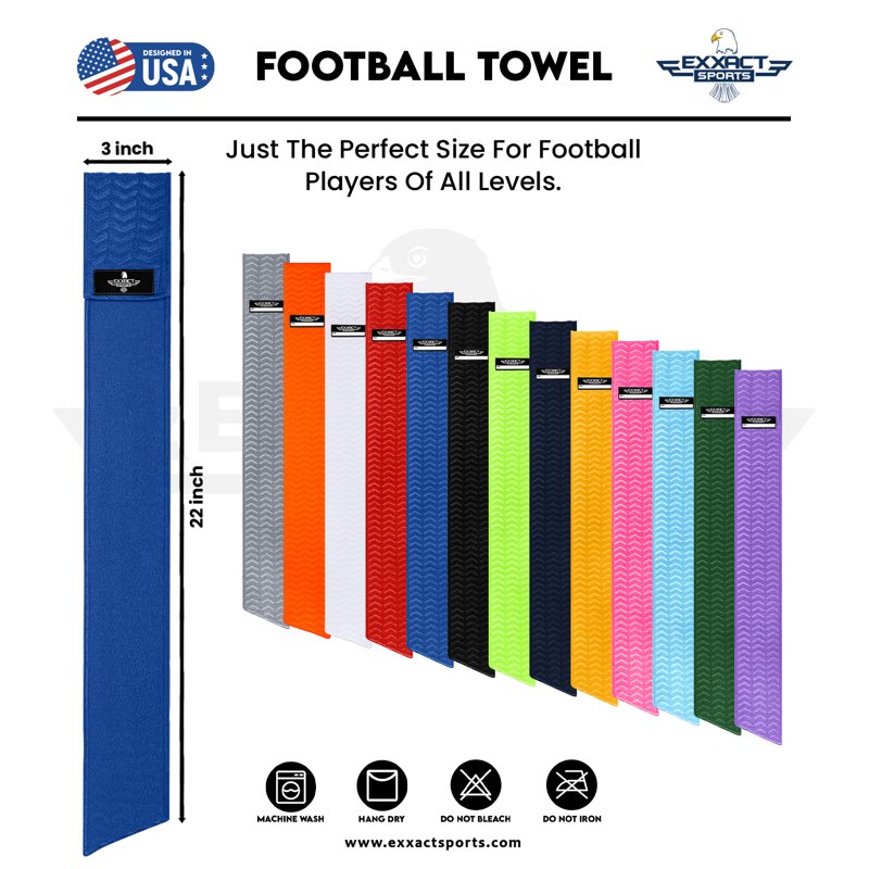 Football Towel with Hook & Loop Fastener - Quick-Dry, Absorbent QB Towel for Game Day