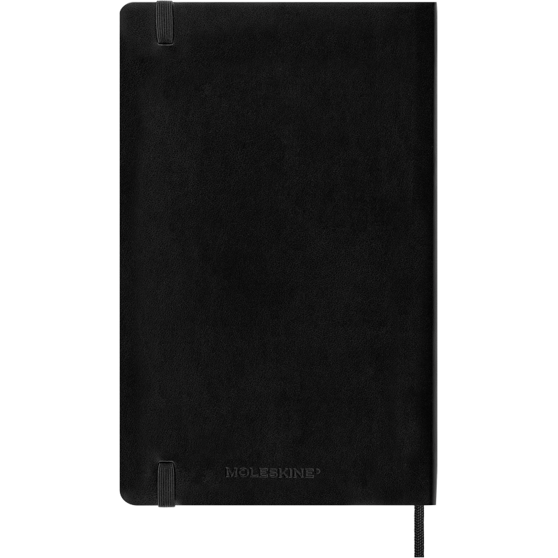 Large Soft Cover Notebook - Plain Black Classic Journal for Writing