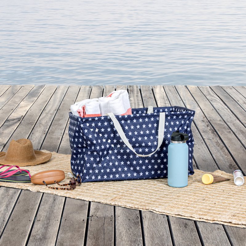 Water-Resistant Canvas Utility Tote with Handles - Large Storage Organizer