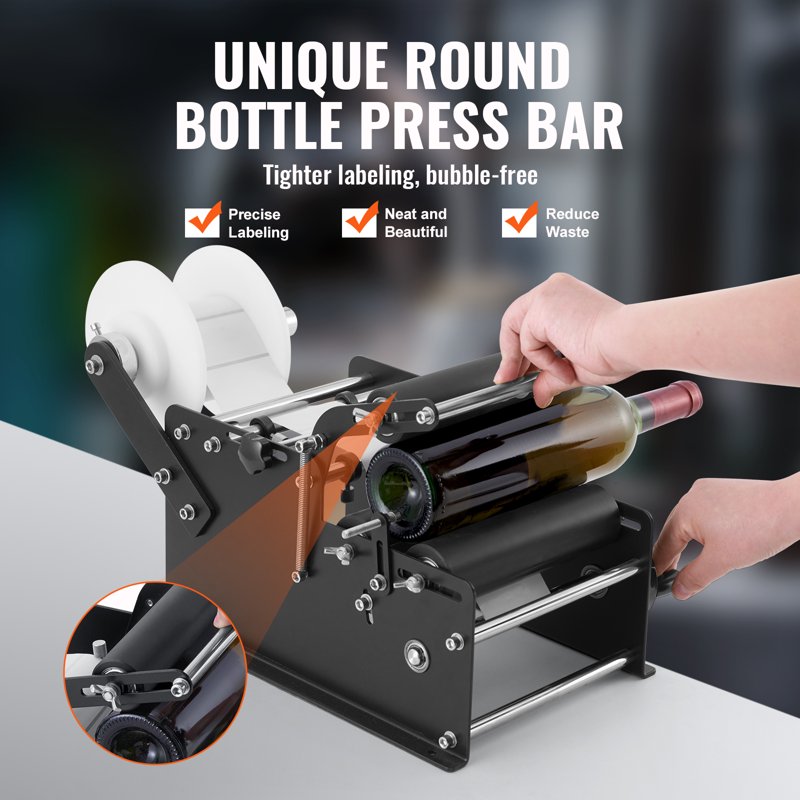 Manual Round Bottle Labeling Machine - Efficient Label Applicator for 15-20 Bottles/Min