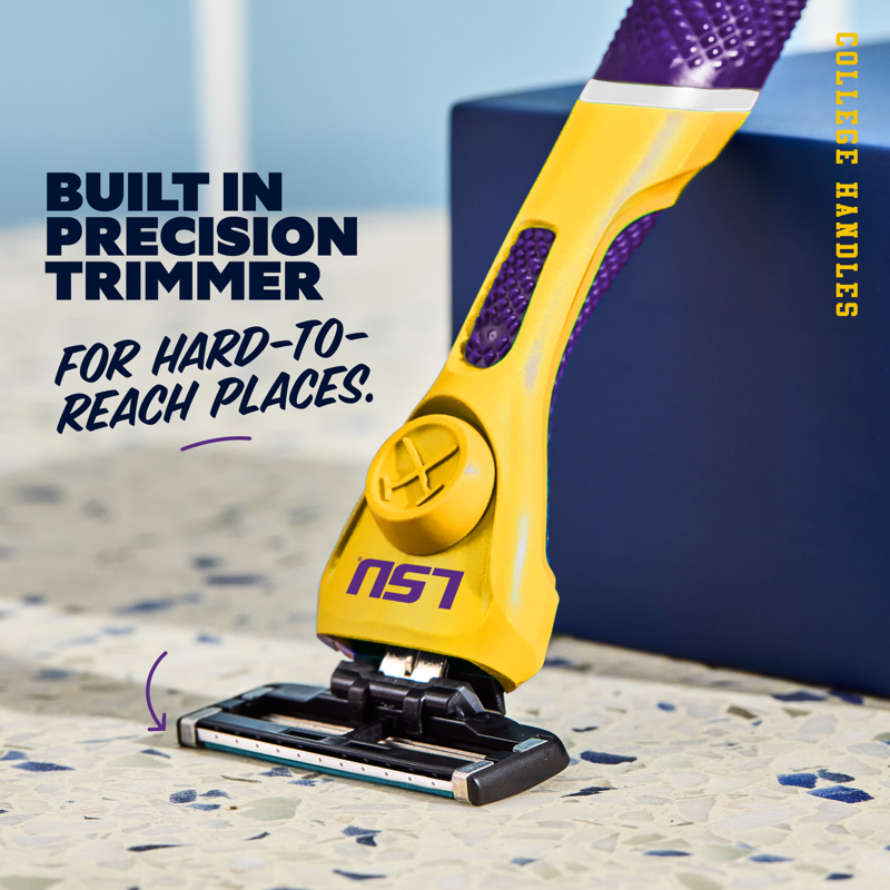 College Football Team Razor Set with 6-Blade Cartridges & Grip Handle