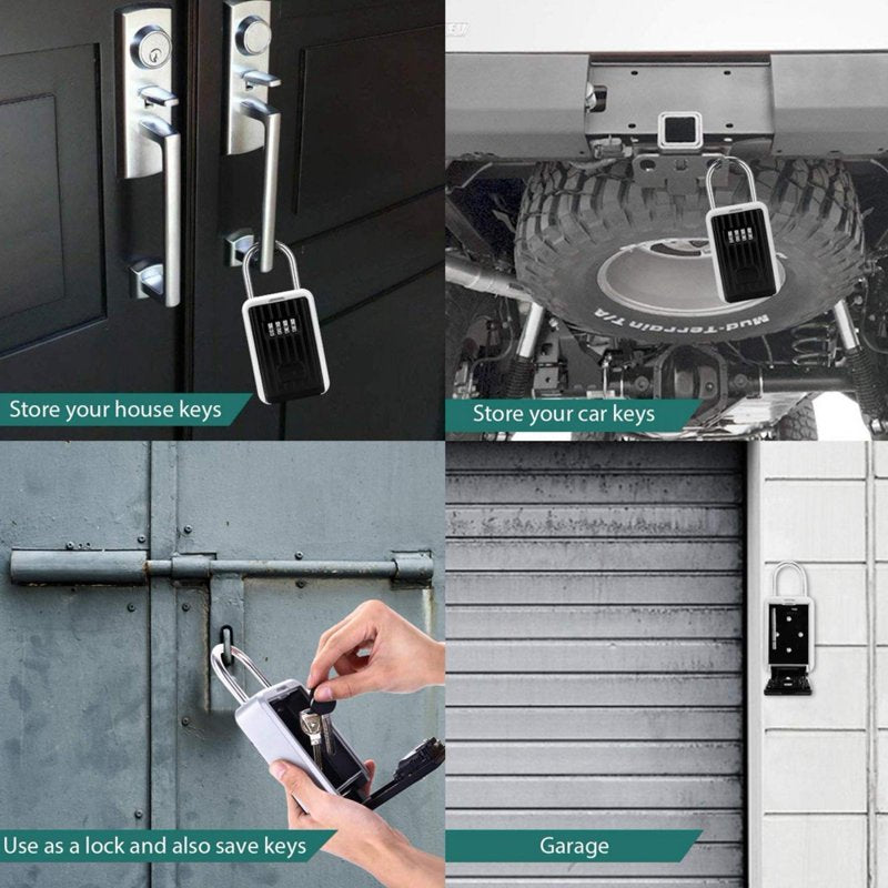 Weatherproof Key Lock Box with Combination Code Wall Mount Outdoor Indoor Safe