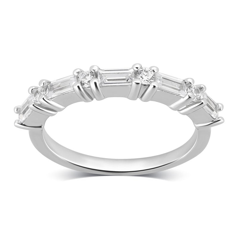 Sterling Silver Wedding Ring with 1.2 Carat Cubic Zirconia - Sizes 5-9