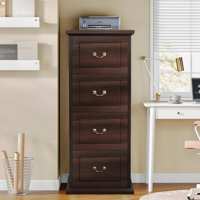 4-Drawer Vertical File Cabinet for Home Office & Office Storage