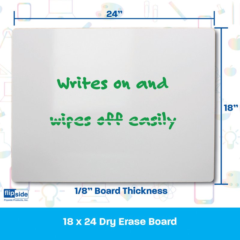 18x24 Dry Erase Board - Unframed Whiteboard for Office & Classroom
