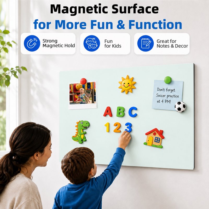 Magnetic Chalkboard Contact Paper - Light Blue Peel and Stick Wall Decal for Home & Classroom