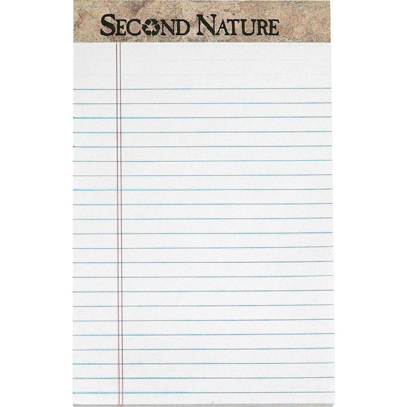Recycled Writing Pads - 5x8 Inch Ruled Notebooks with Perforated Sheets, 50 Pages