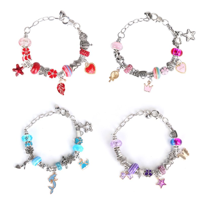 DIY Charm Bracelet Making Kit for Kids Teens - Jewelry Craft Set with Gift Box
