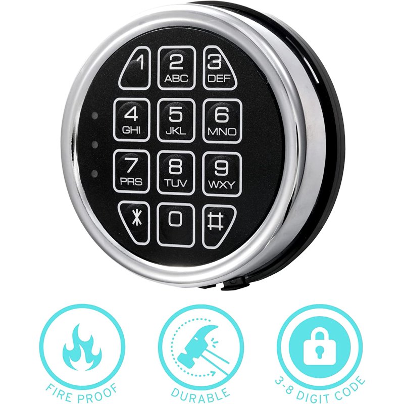 Gun Safe Lock Replacement with Digital Solenoid Lock & Chrome Keypad