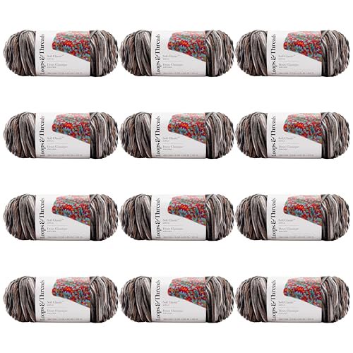Multicolor Yarn Bulk Pack for Knitting Crochet and Arts & Crafts - 12 Skeins