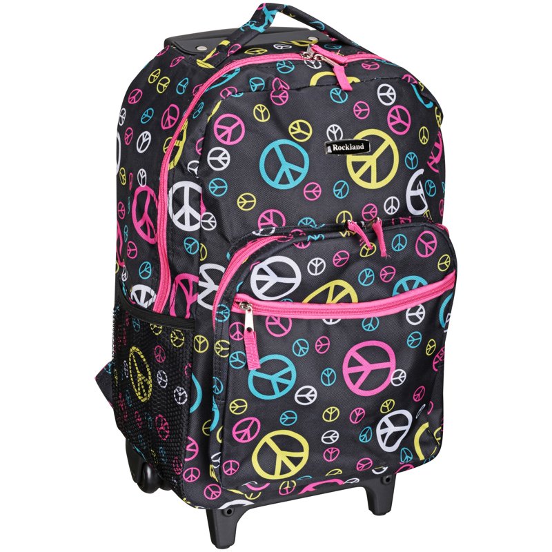 Unisex Rolling Backpack with Double Wheels and Large Storage - 17 Inch