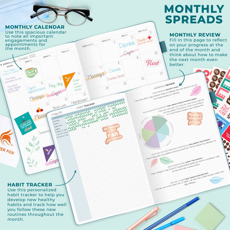 Medical Planner 12-Month Health Notebook with Tracking & Wellness Features