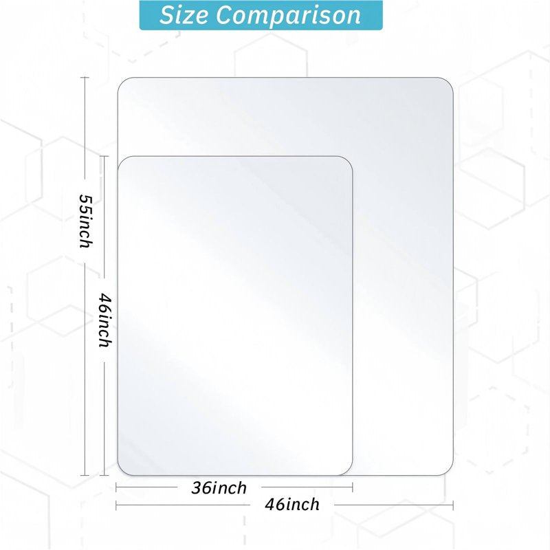 Tempered Glass Office Chair Mat for Carpet & Hard Floors - 36x46 Inches