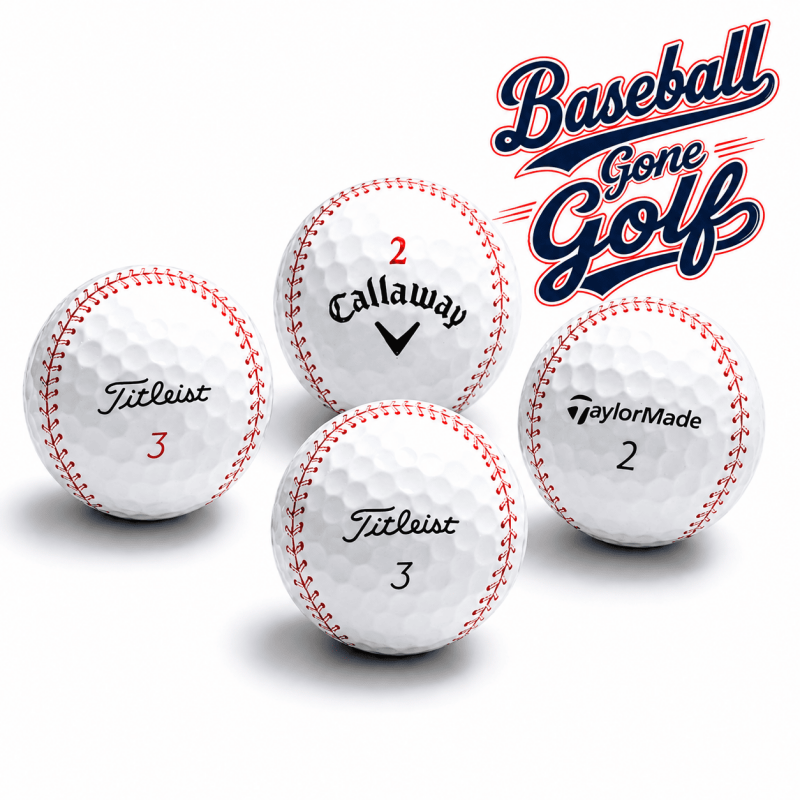 Refinished Callaway Chrome Soft Golf Balls 12 Pack with Baseball Design