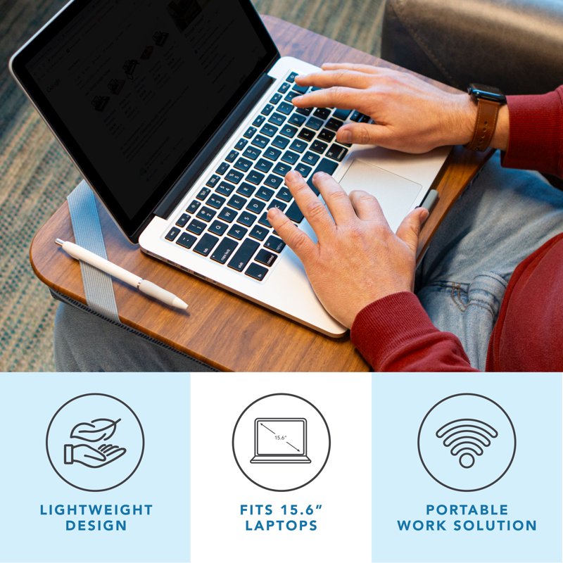 Portable Lap Desk with Phone Holder for 15.6 Inch Laptops – Arrow Stripes Pattern