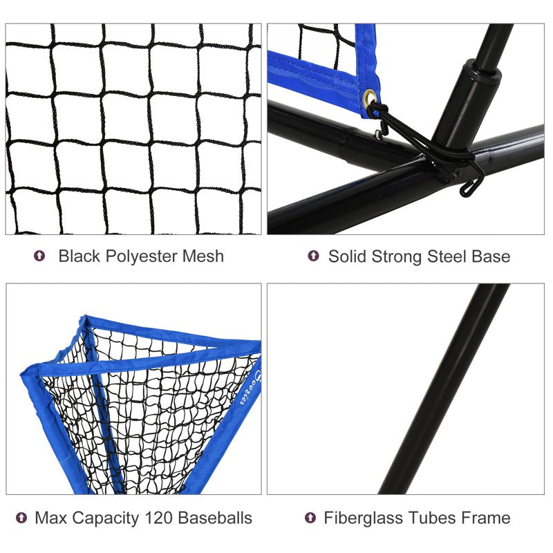 Baseball Practice Net Set with Catcher Net, Tee Stand & Ball Caddy for Training
