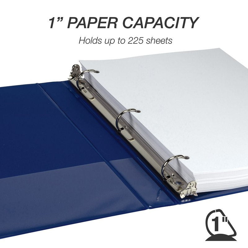 1 Inch Durable Binder with Clear View Cover - 4 Pack, Holds 225 Pages