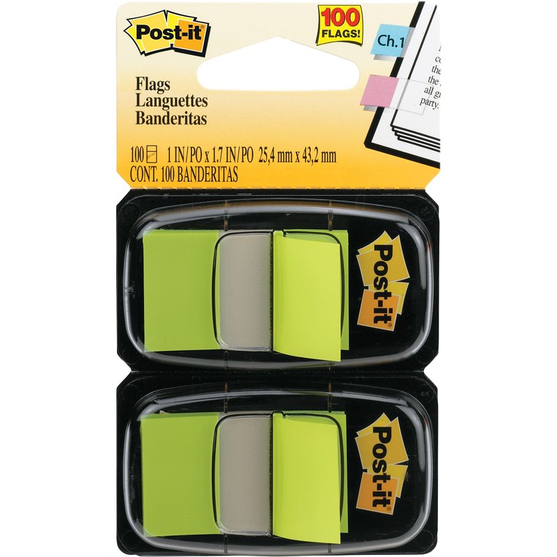 Post-it Flag Set - Bright Colors, 1 x 1-3/4 Inch, 2400 Flags in Bulk