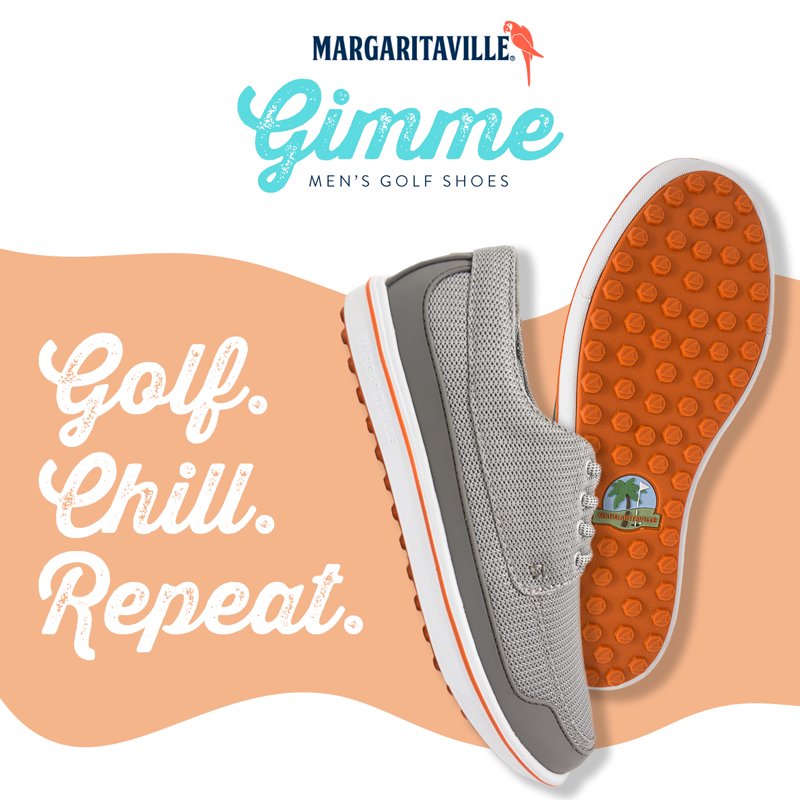 Margaritaville Men's Gimmie Grey/Orange Golf Shoes - Size 10.5