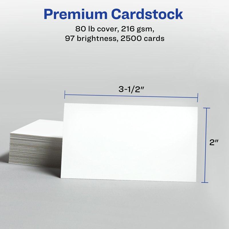 Premium Printable Business Cards 2 x 3.5 Inches White 2500 Pack