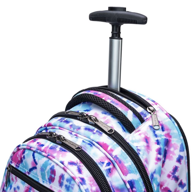Heavy Duty Rolling School Backpack with Wheels & Organizer - Pastel, Unisex
