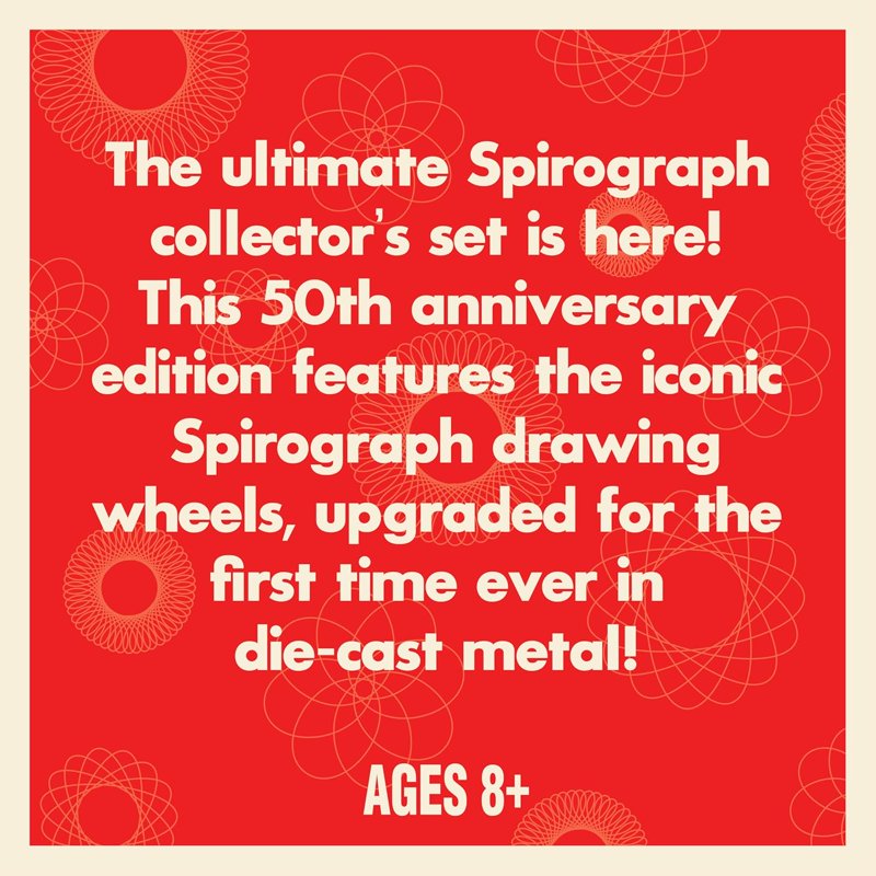 Die-Cast Spirograph Drawing Kit for Kids - Golden Collector’s Set, Spiral Art, Art Supplies, Ages 8+