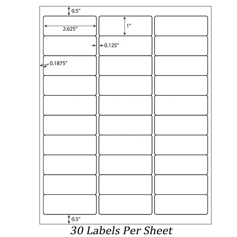 White Mailing Address Labels for Laser & Inkjet Printers, Pack of 3000