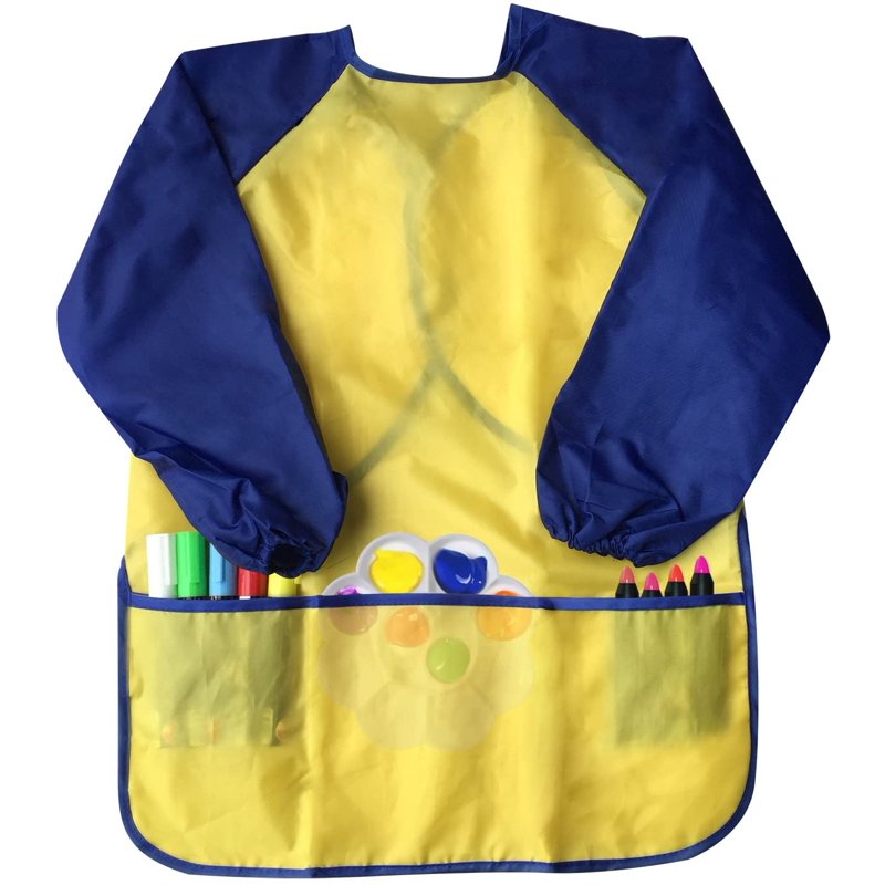 Kids Art Smocks 2 Pack - Waterproof Toddler Painting Aprons for Ages 2-7
