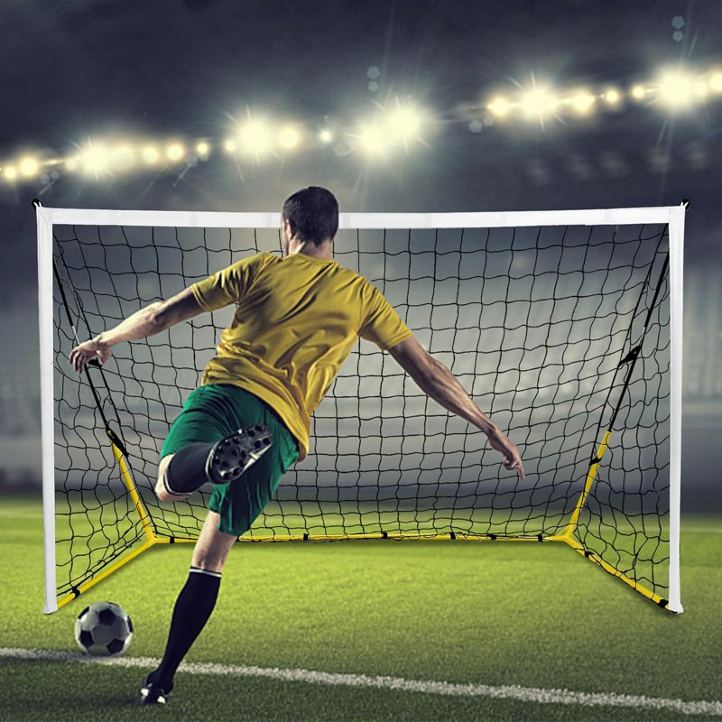 Portable 8x5 ft Soccer Goal with Carry Bag, Ground Stakes & Steel Frame – Foldable Backyard Soccer Goal