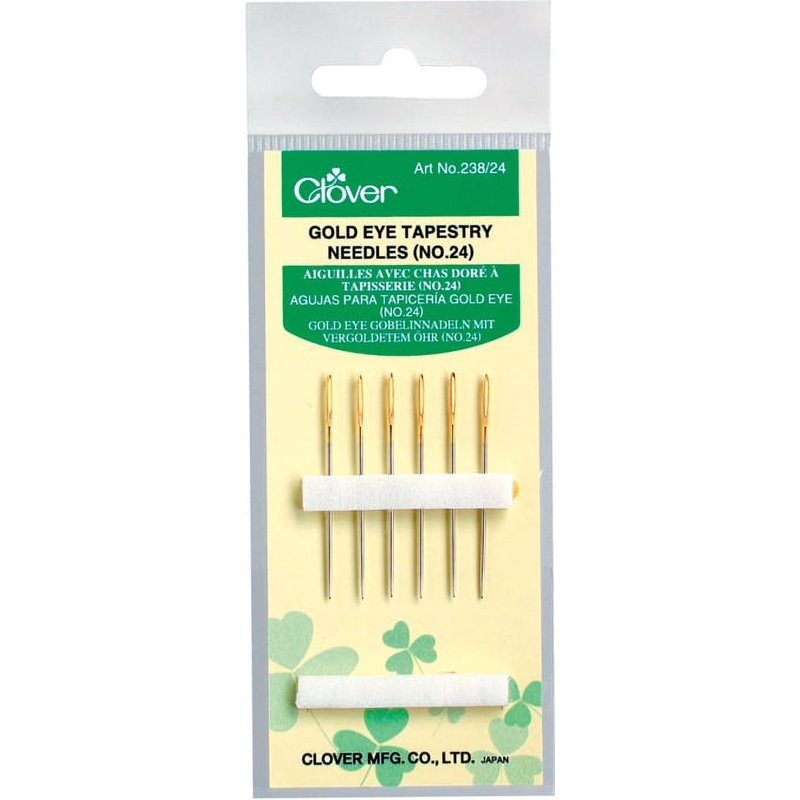 Tapestry Needles No. 24 Multi-Colored Gold Eye for Textile Crafting