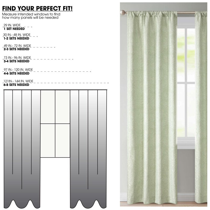 Blackout Curtain Panel Pair - Jacquard Energy-Efficient Window Treatments