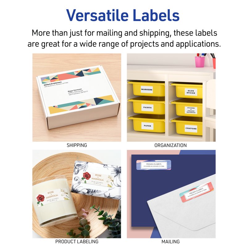 2x4 White Shipping Labels - Pack of 250 Permanent Printable Labels