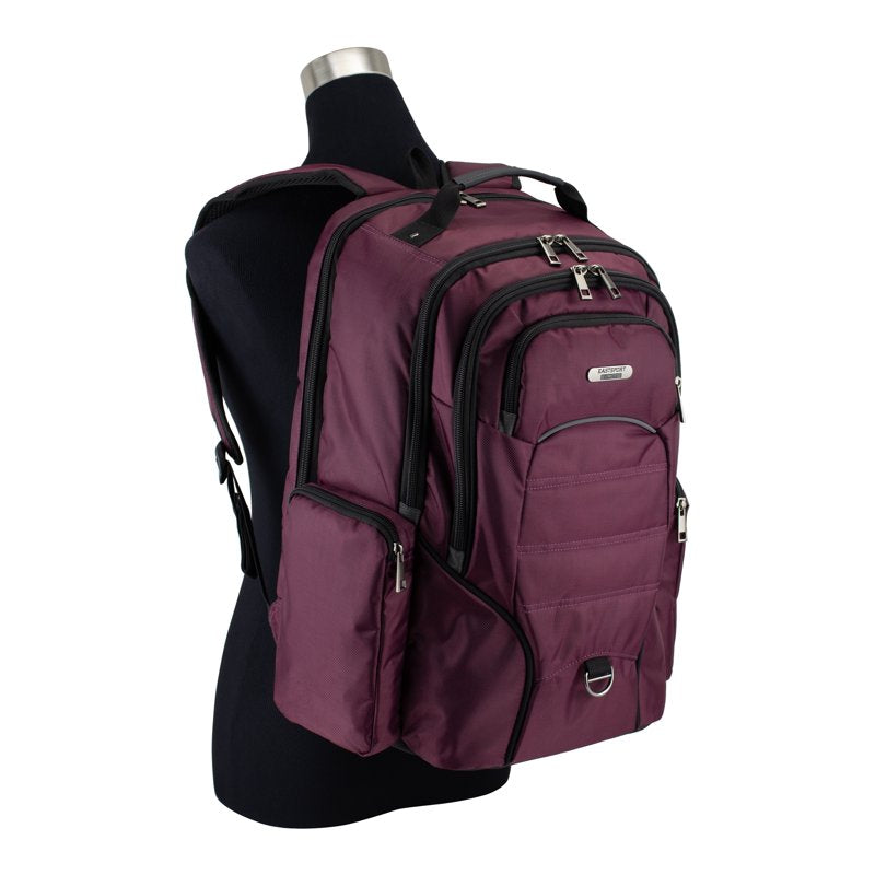 Unisex 19-Inch Tech Backpack with Laptop Sleeve and Water-Resistant Bottom