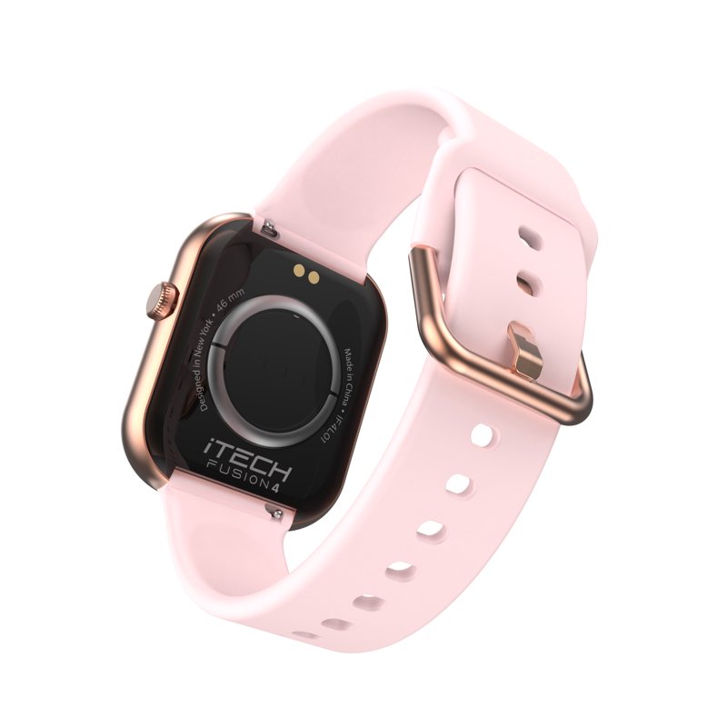 Unisex Rectangular Smartwatch with Silicone Strap - Fitness, Health & Notifications