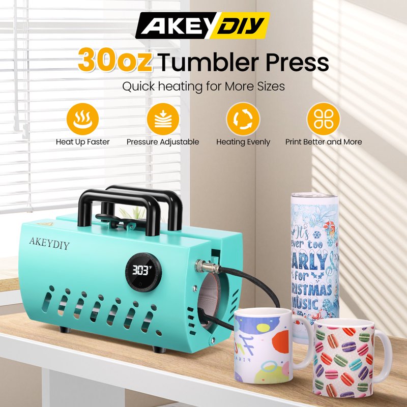 30oz Mug Heat Press Machine for Sublimation & Tumblers - Portable DIY Cup Transfer