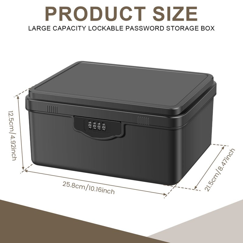 7L Combination Lock Box for Medication & Valuables, Portable Security Container
