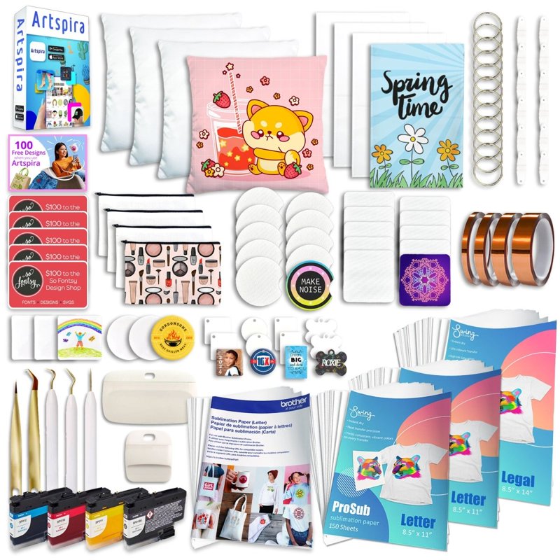 Sublimation Printer Bundle with Transfer Sheets & Software for Custom Projects - Brother SP-1